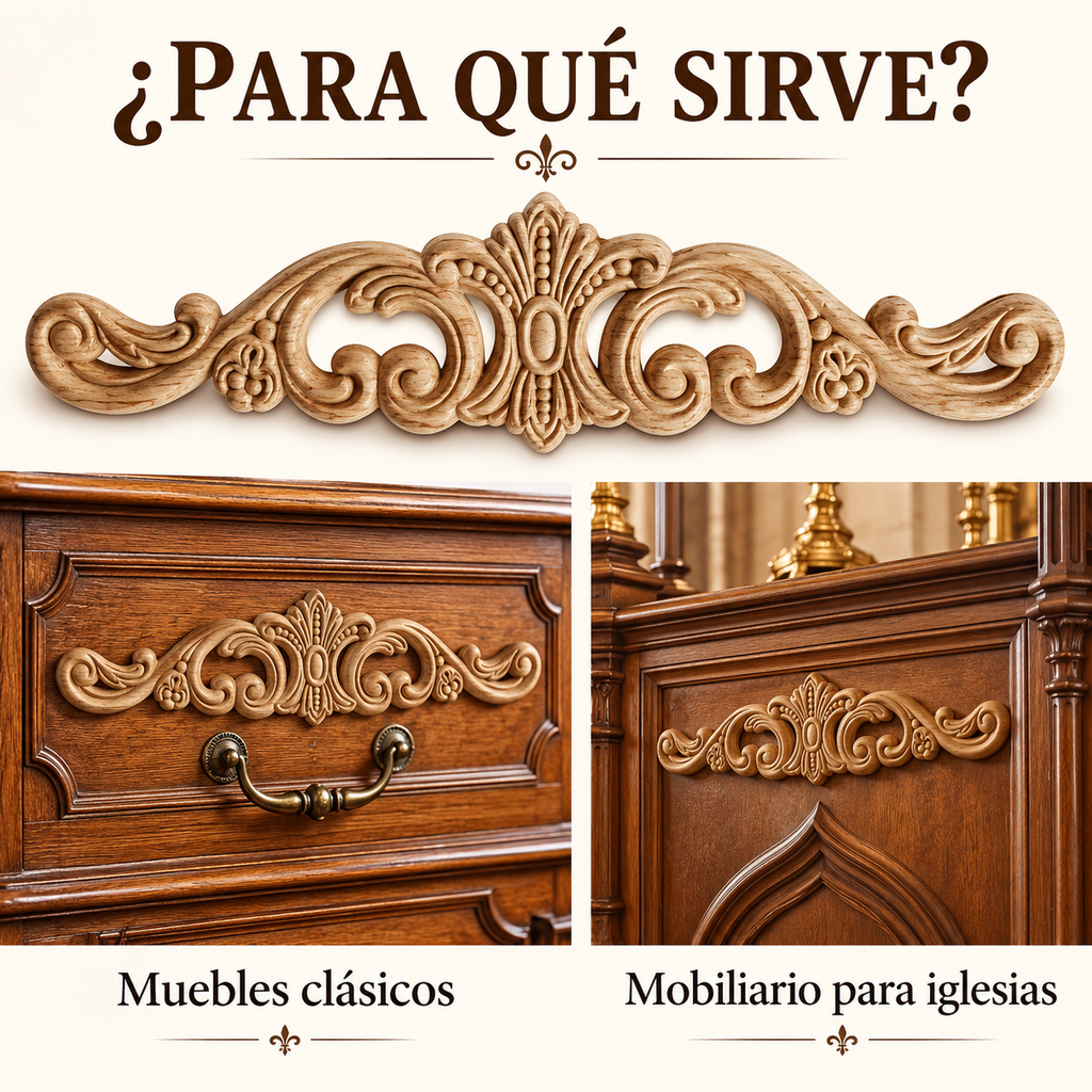 Kit de 4 Aplicaciones Decorativas de Madera modelo TC49