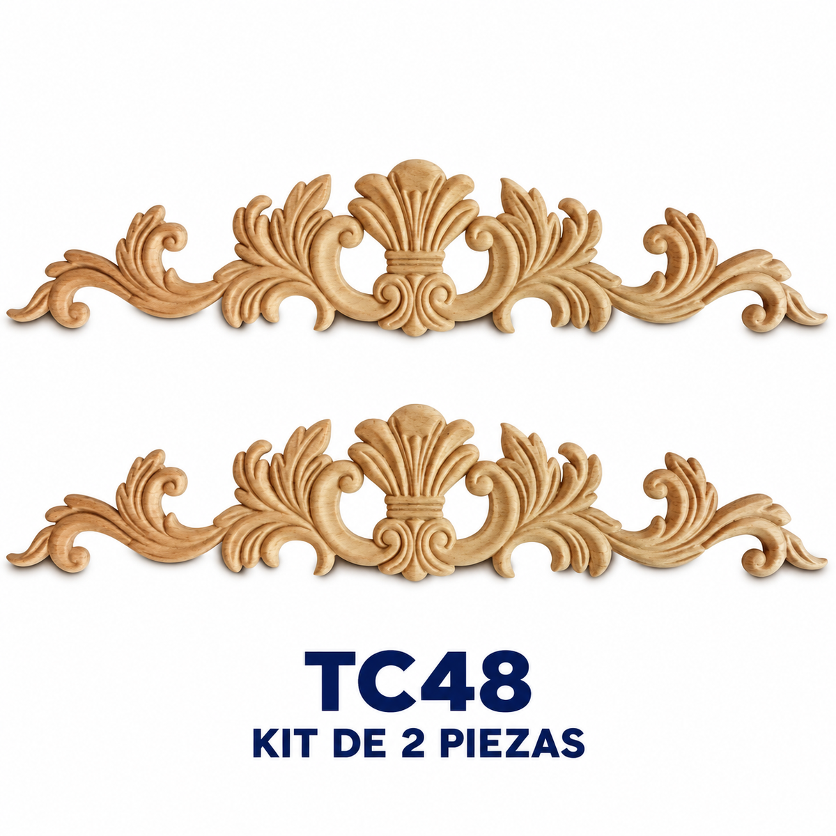 Kit de 2 Aplicaciones Decorativas de Madera modelo TC48