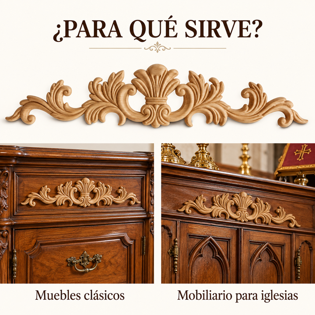Kit de 2 Aplicaciones Decorativas de Madera modelo TC48
