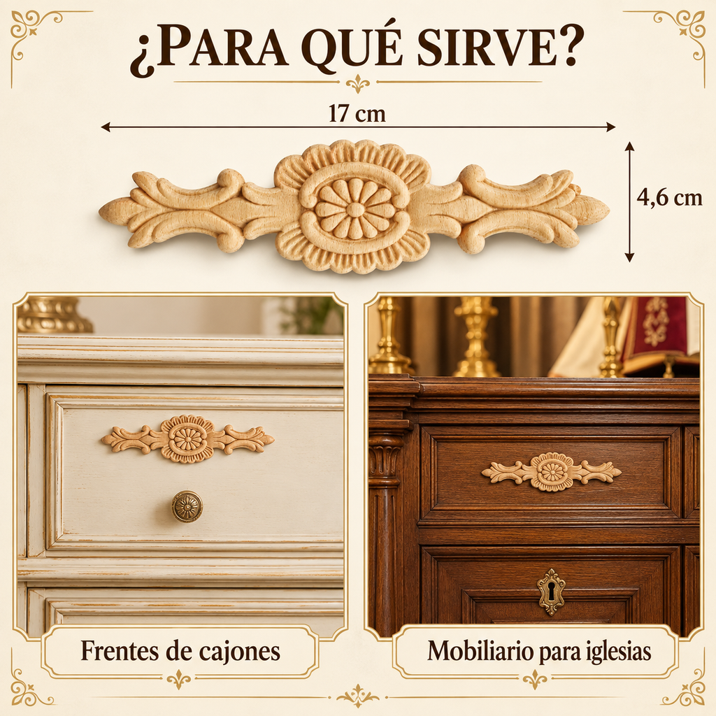 Kit de 8 Aplicaciones Decorativas de Madera modelo TC44