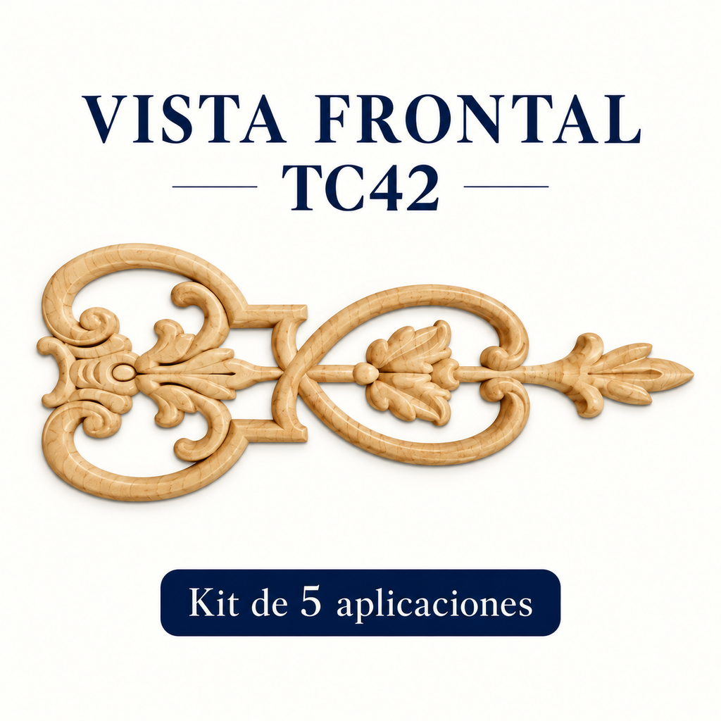 Kit de 3 Aplicaciones Decorativas de Madera modelo TC42