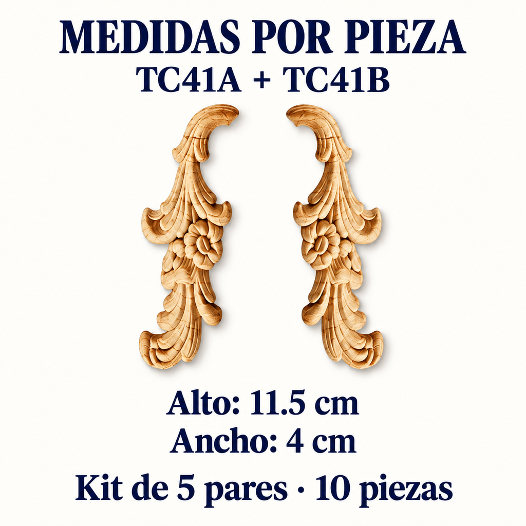 Kit de 5 pares de aplicaciones decorativas TC41