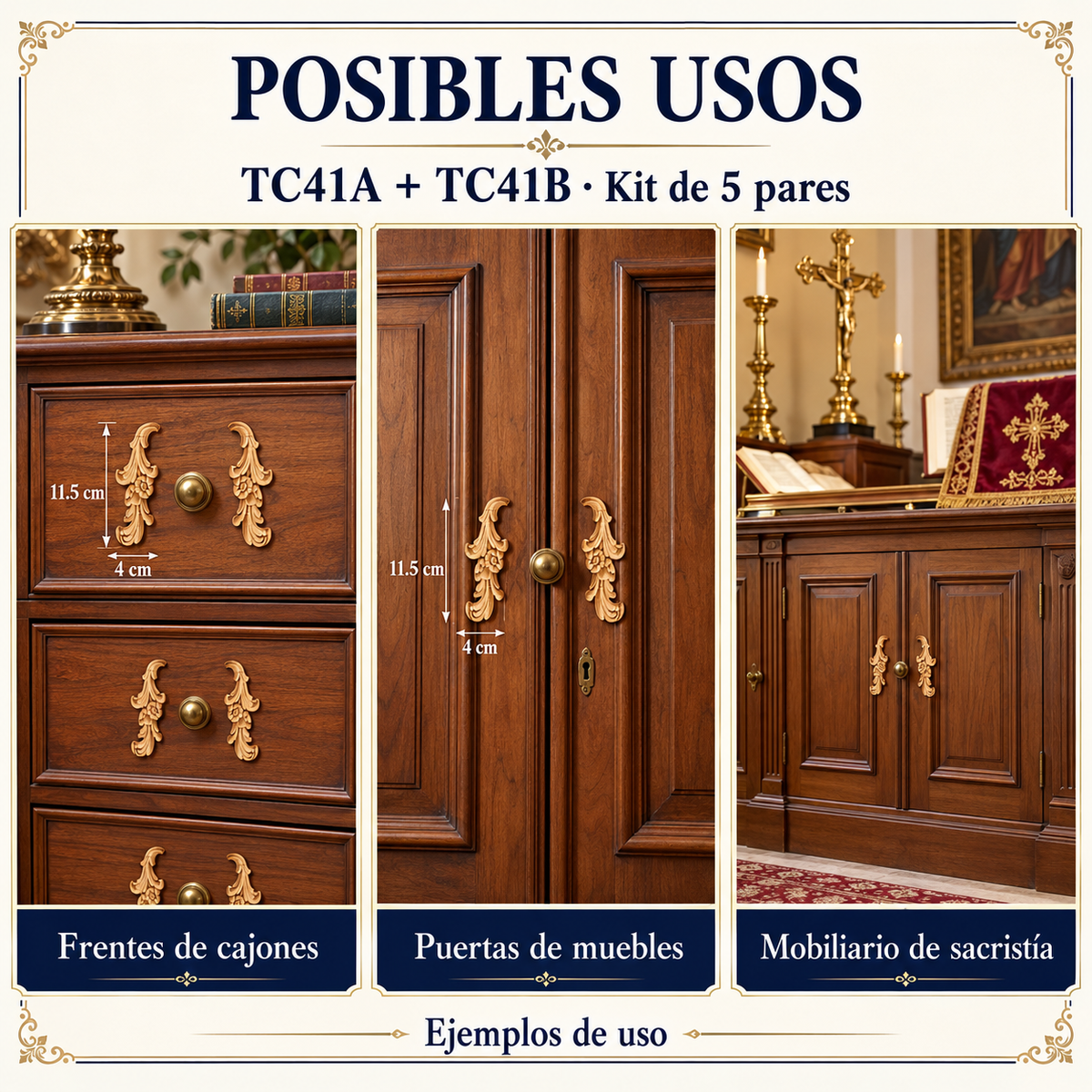 Kit de 5 pares de aplicaciones decorativas TC41