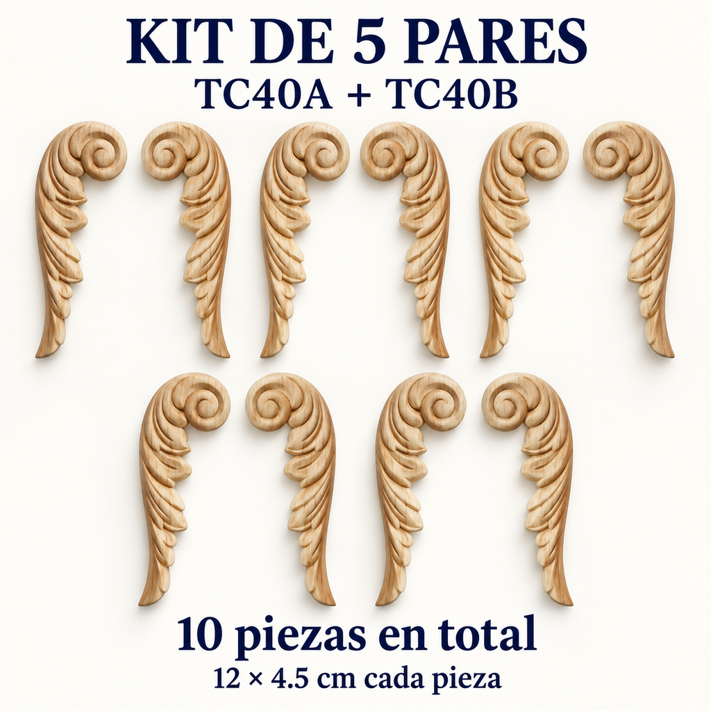 Kit de 5 pares de aplicaciones decorativas TC40