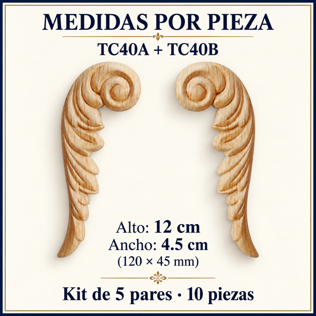 Kit de 5 pares de aplicaciones decorativas TC40