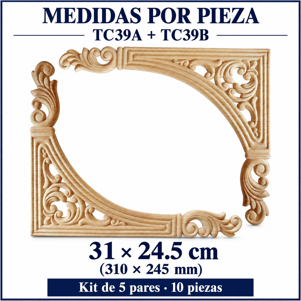 Kit de 5 pares de aplicaciones decorativas TC39