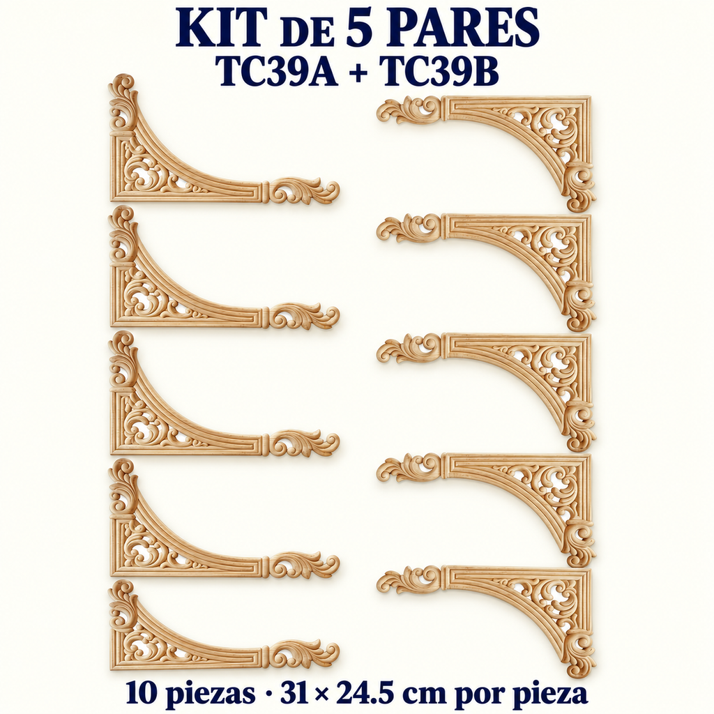 Kit de 5 pares de aplicaciones decorativas TC39