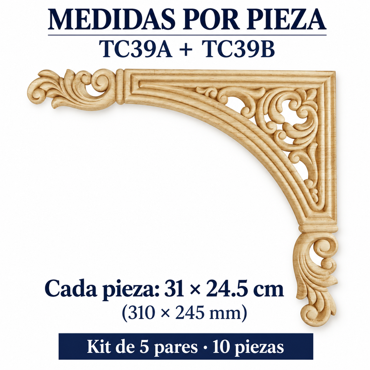 Kit de 5 pares de aplicaciones decorativas TC39