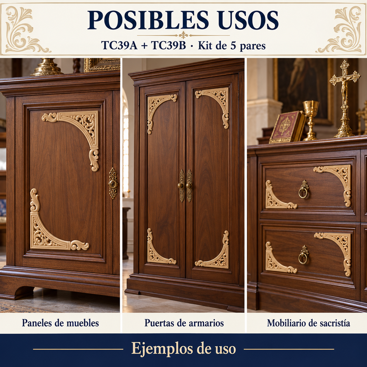Kit de 5 pares de aplicaciones decorativas TC39