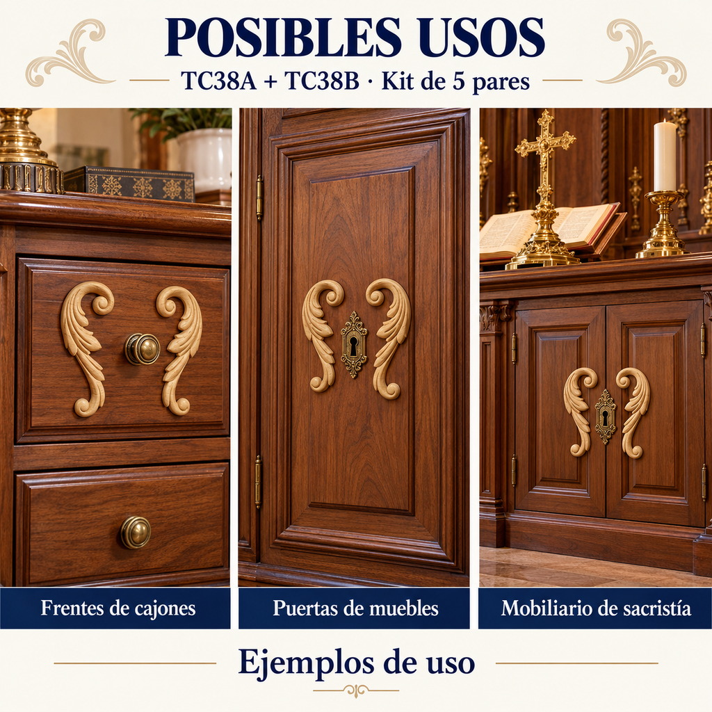 Kit de 5 pares de aplicaciones decorativas TC38
