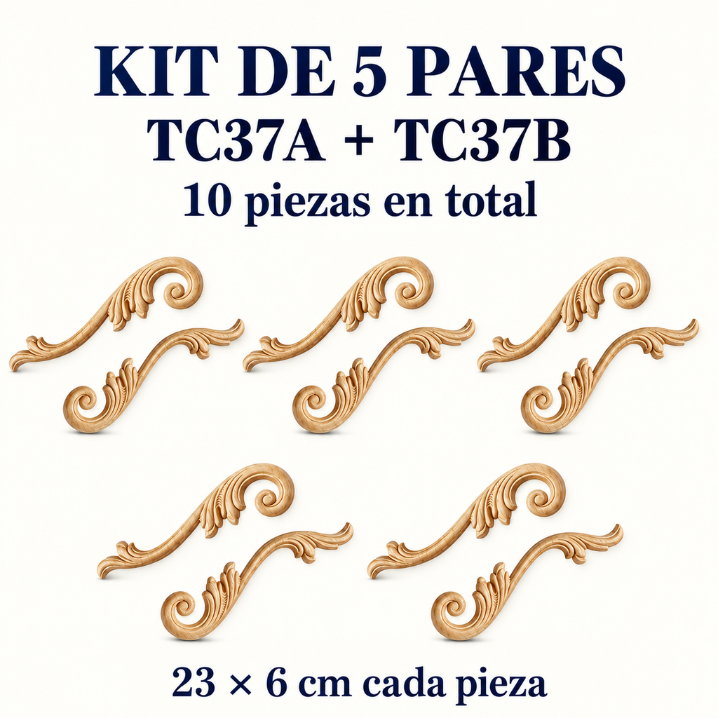 Kit de 5 pares de aplicaciones decorativas TC37