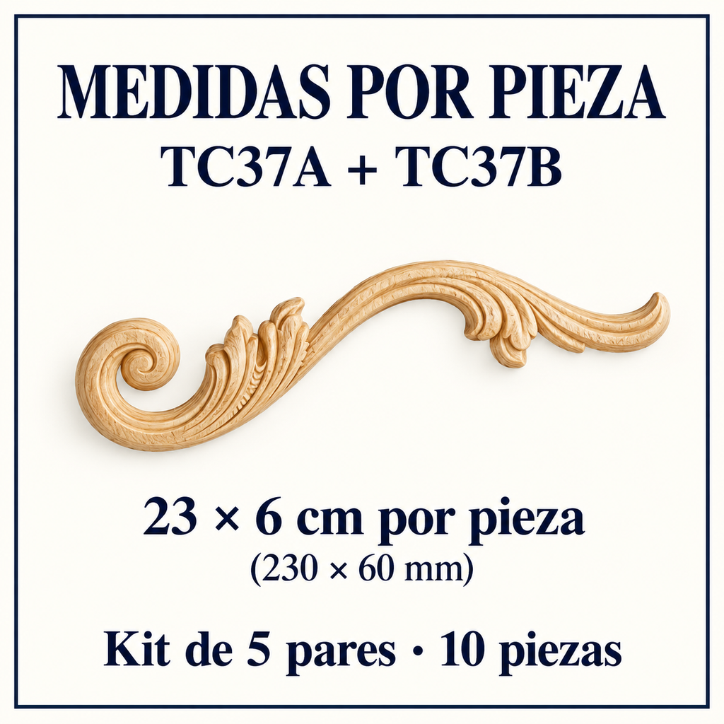 Kit de 5 pares de aplicaciones decorativas TC37