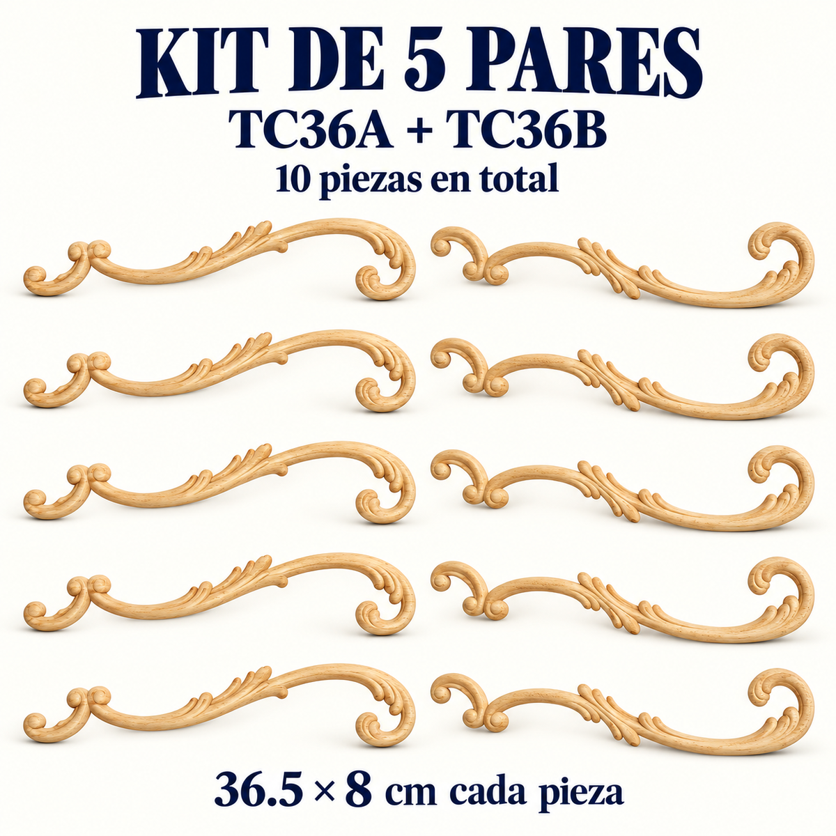 Kit de 5 pares de aplicaciones decorativas TC36