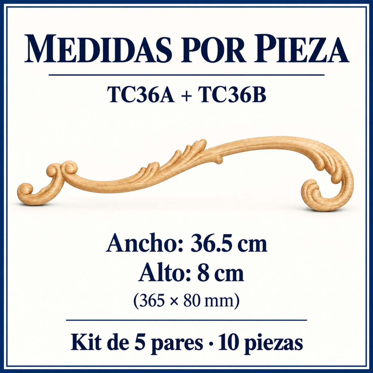 Kit de 5 pares de aplicaciones decorativas TC36