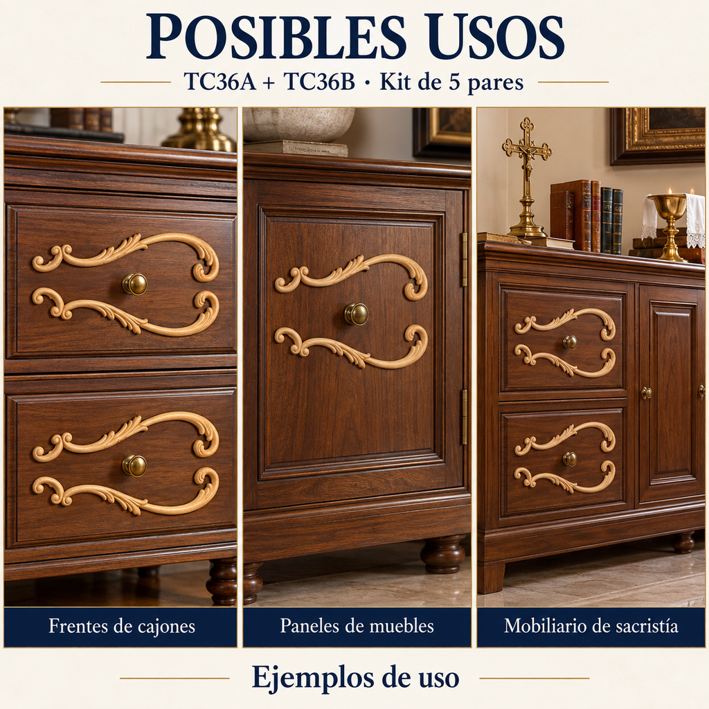 Kit de 5 pares de aplicaciones decorativas TC36