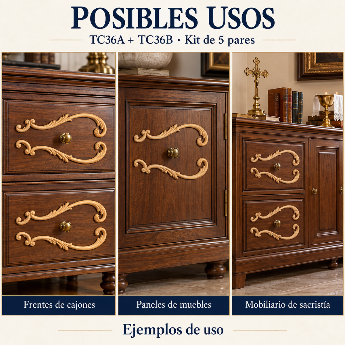 Kit de 5 pares de aplicaciones decorativas TC36