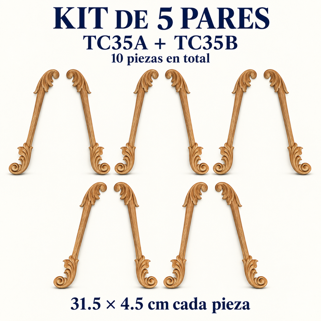 Kit de 5 pares de aplicaciones decorativas TC35