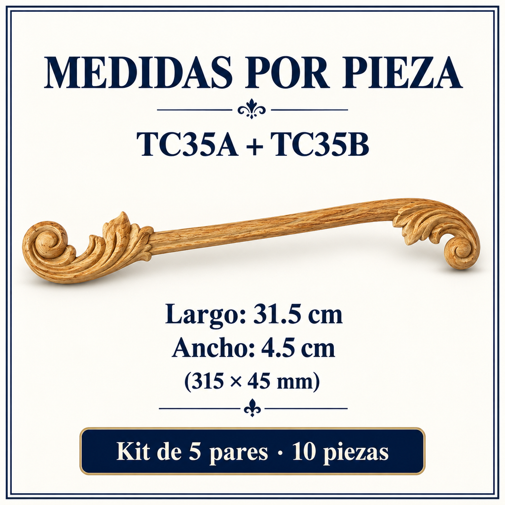 Kit de 5 pares de aplicaciones decorativas TC35