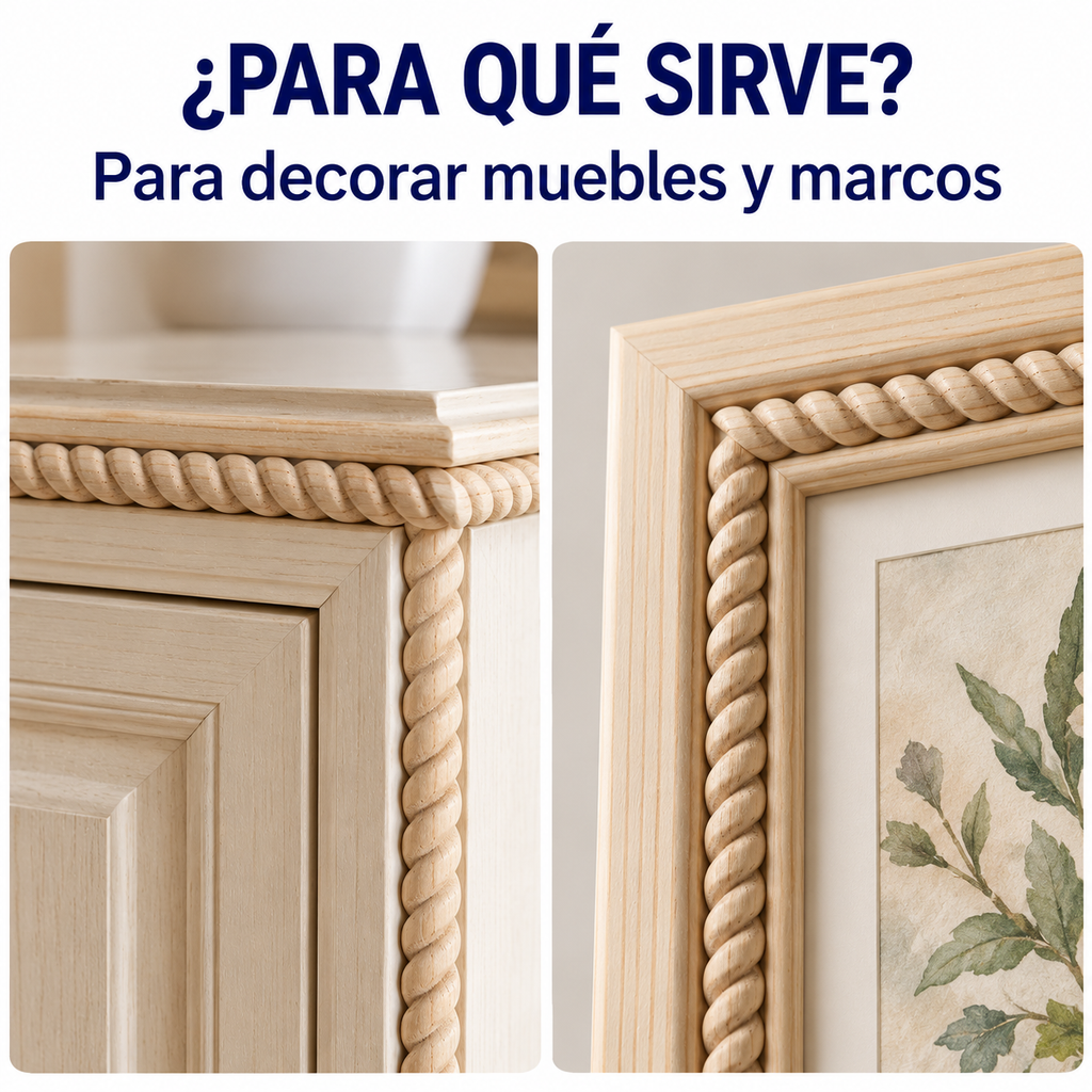 Kit 4 Bastones Trenzados T-01 de Madera | 55 cm c/u | Pino Natural para Proyectos DIY