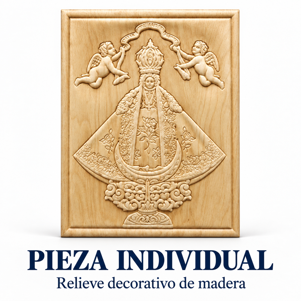 Figura Decorativa Virgen de San Juan en Madera
