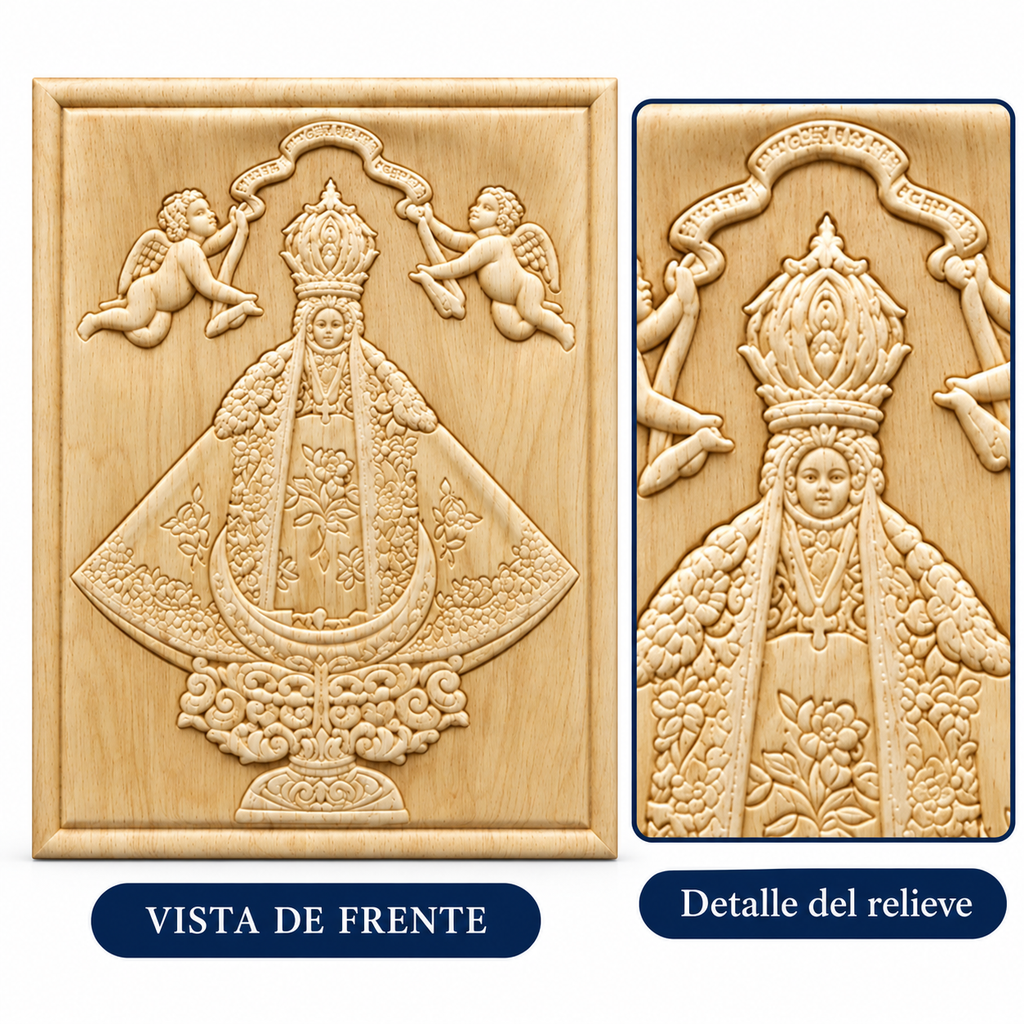 Figura Decorativa Virgen de San Juan en Madera