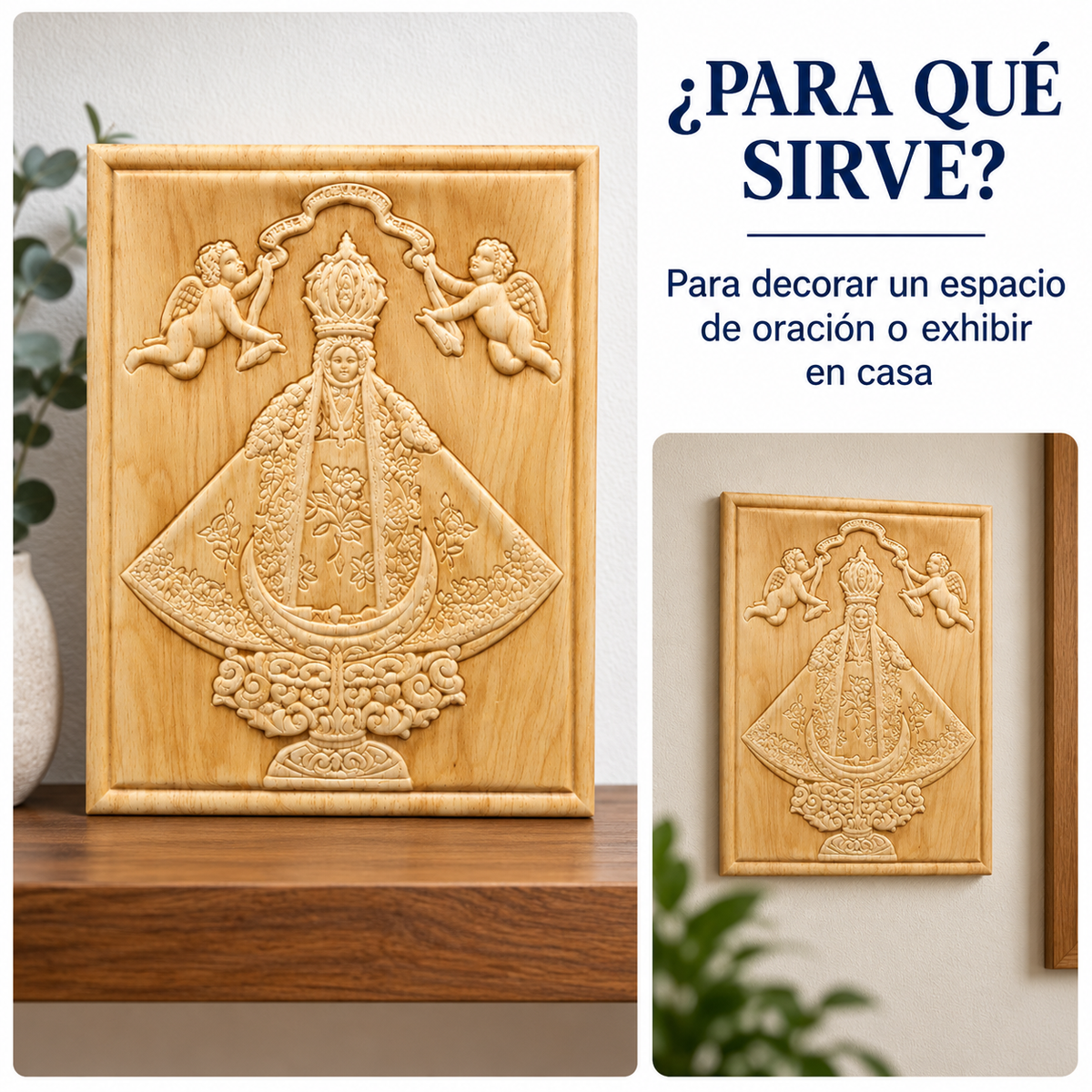 Figura Decorativa Virgen de San Juan en Madera