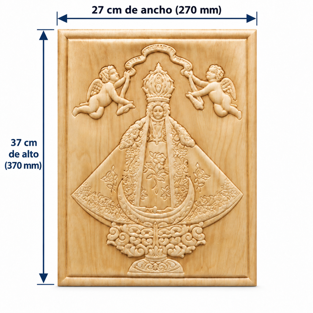 Figura Decorativa Virgen de San Juan en Madera