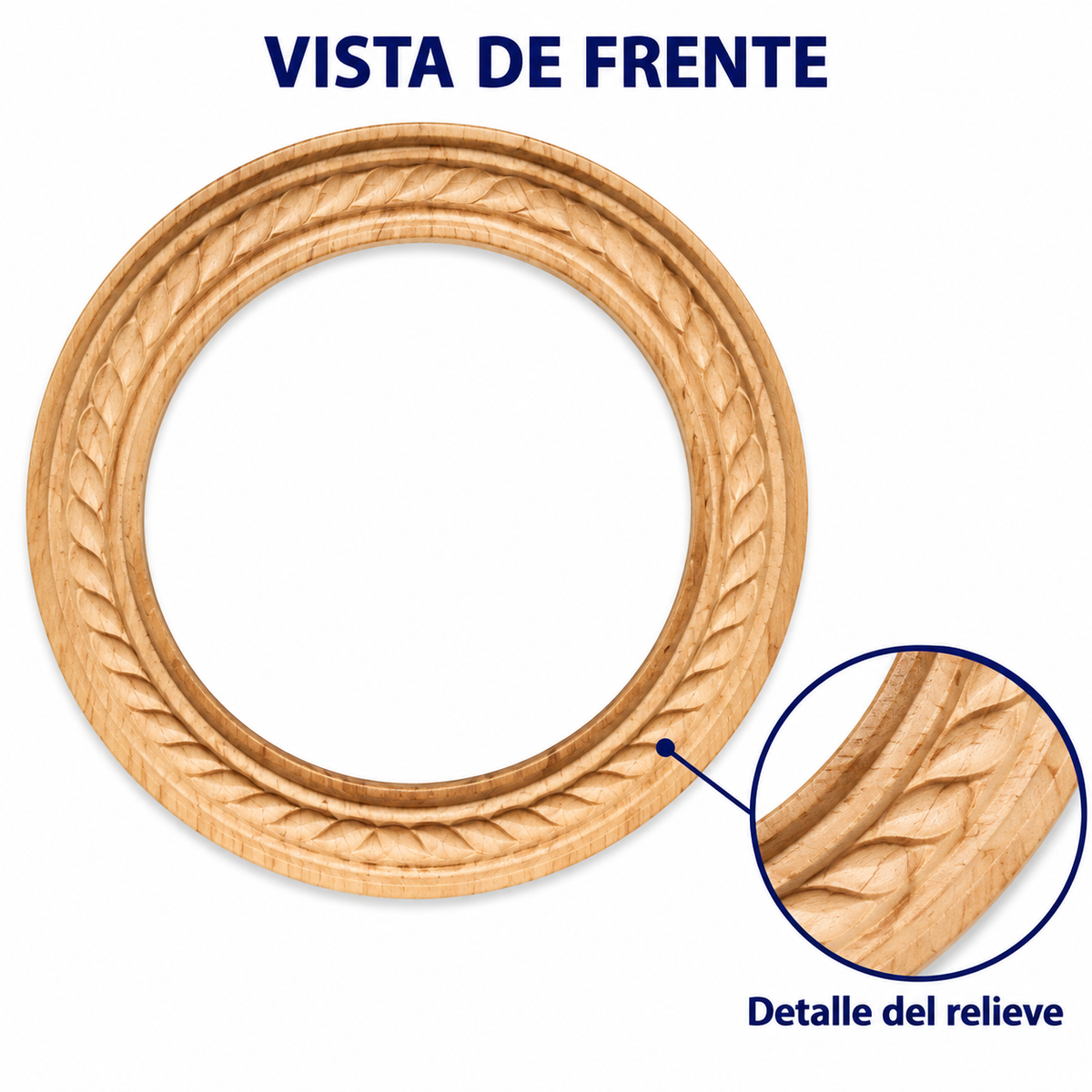 Kit de 10 Aros Decorativos Grandes en Madera Natural