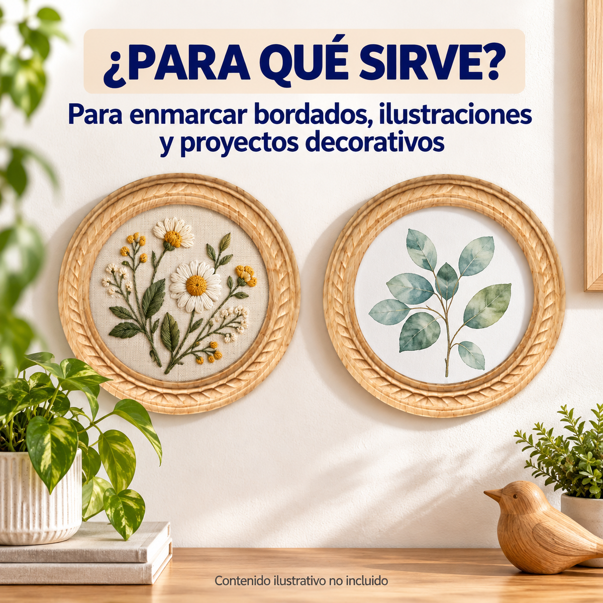 Kit de 10 Aros Decorativos Grandes en Madera Natural