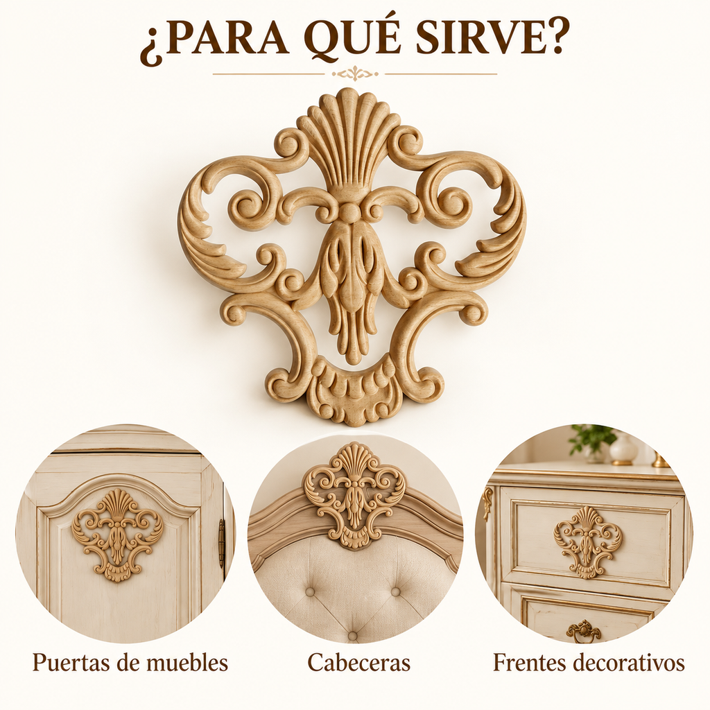 Kit de 5 Ornamentos Decorativos TC54 en Madera Natural