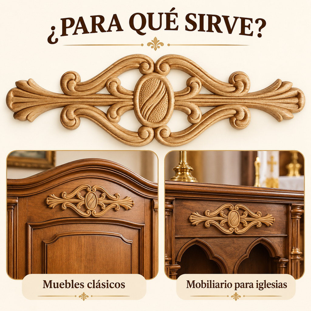 Kit de 3 piezas aplicación decorativa de madera TC53