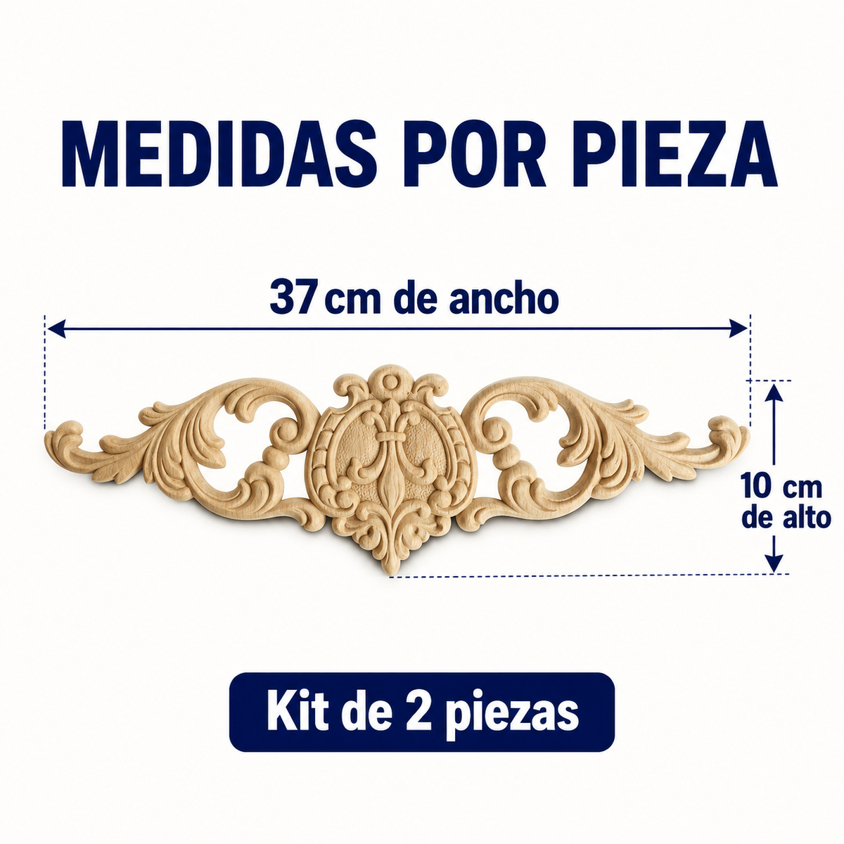 Kit de 2 Aplicaciones Decorativas de Madera modelo TC52