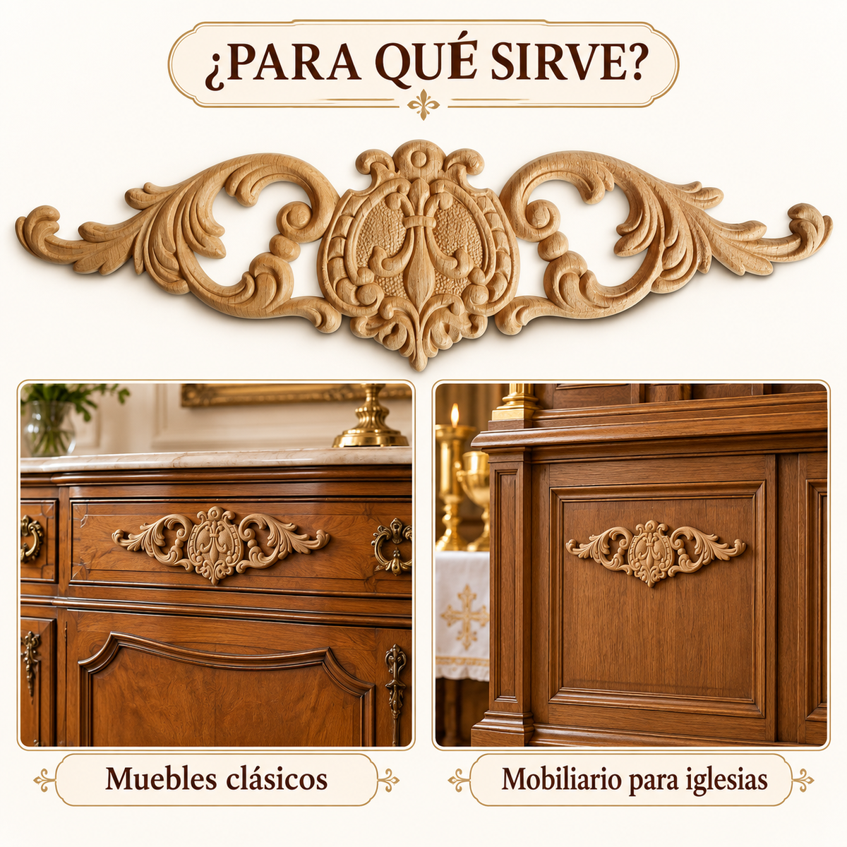 Kit de 2 Aplicaciones Decorativas de Madera modelo TC52