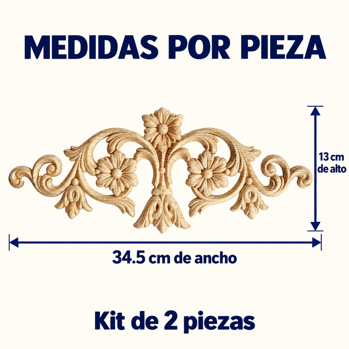 Kit de 2 Aplicaciones Decorativas de Madera modelo TC51