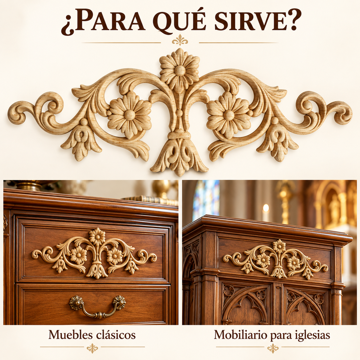 Kit de 2 Aplicaciones Decorativas de Madera modelo TC51