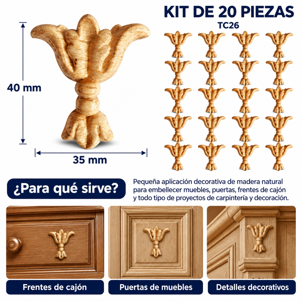 Kit de 20 Aplicaciones Decorativas TC26