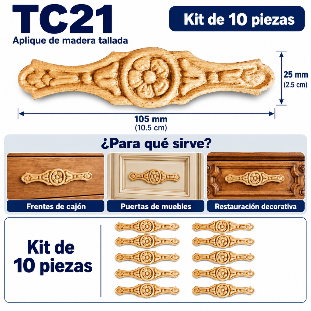 Kit de 10 Aplicaciones Decorativas TC21