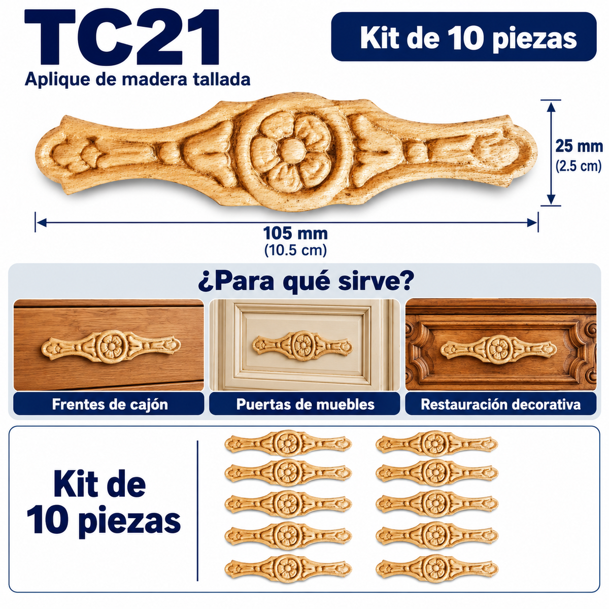 Kit de 10 Aplicaciones Decorativas TC21