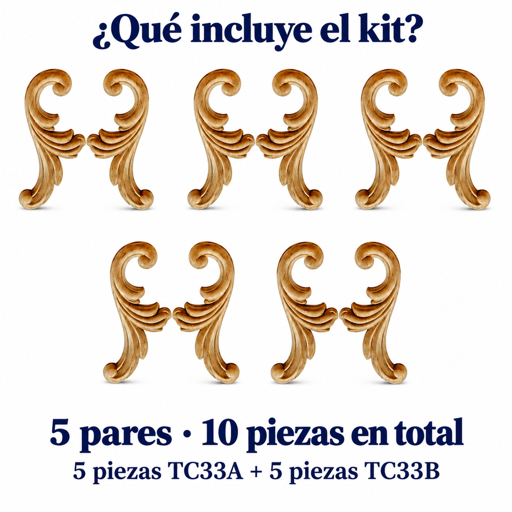 Kit de 5 pares de aplicaciones decorativas TC33