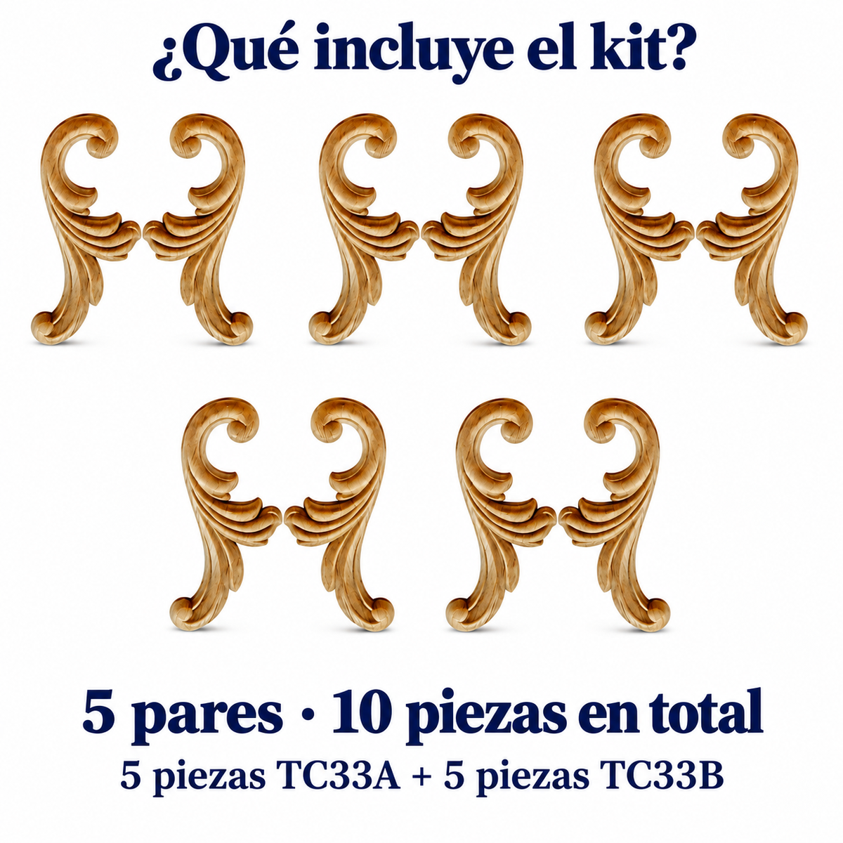 Kit de 5 pares de aplicaciones decorativas TC33