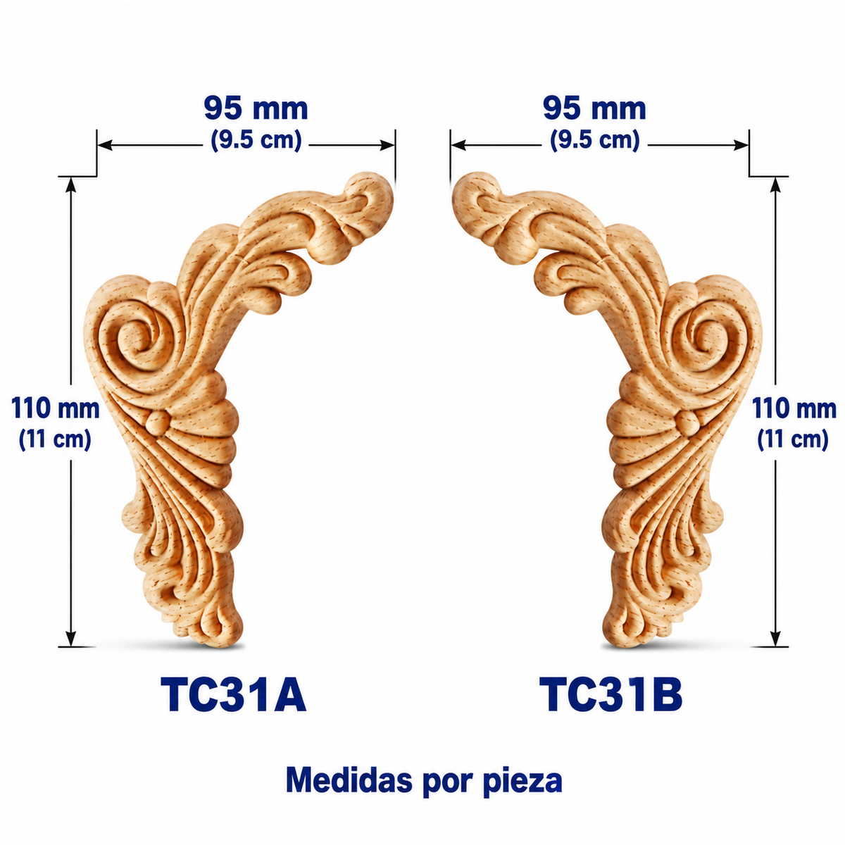 Kit de 5 pares de aplicaciones decorativas TC31