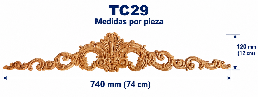 Aplicación decorativa de madera TC29