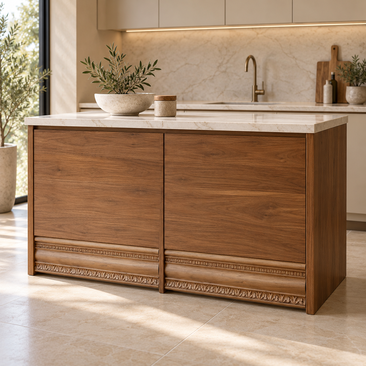 Moldura de madera grabada para mueble MM-111 – Kit de 4 piezas