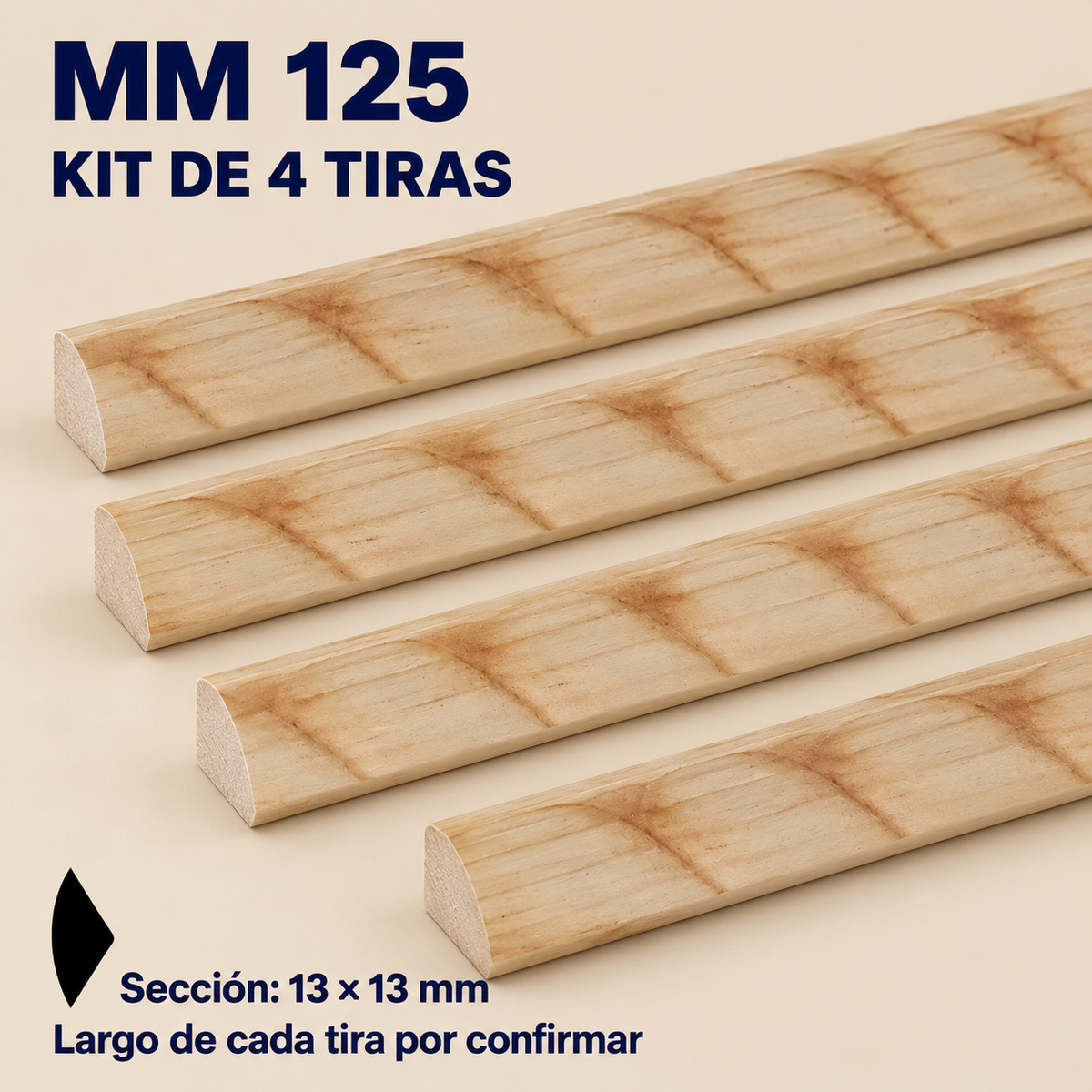 Moldura de madera grabada para mueble MM-125 – Kit de 4 piezas