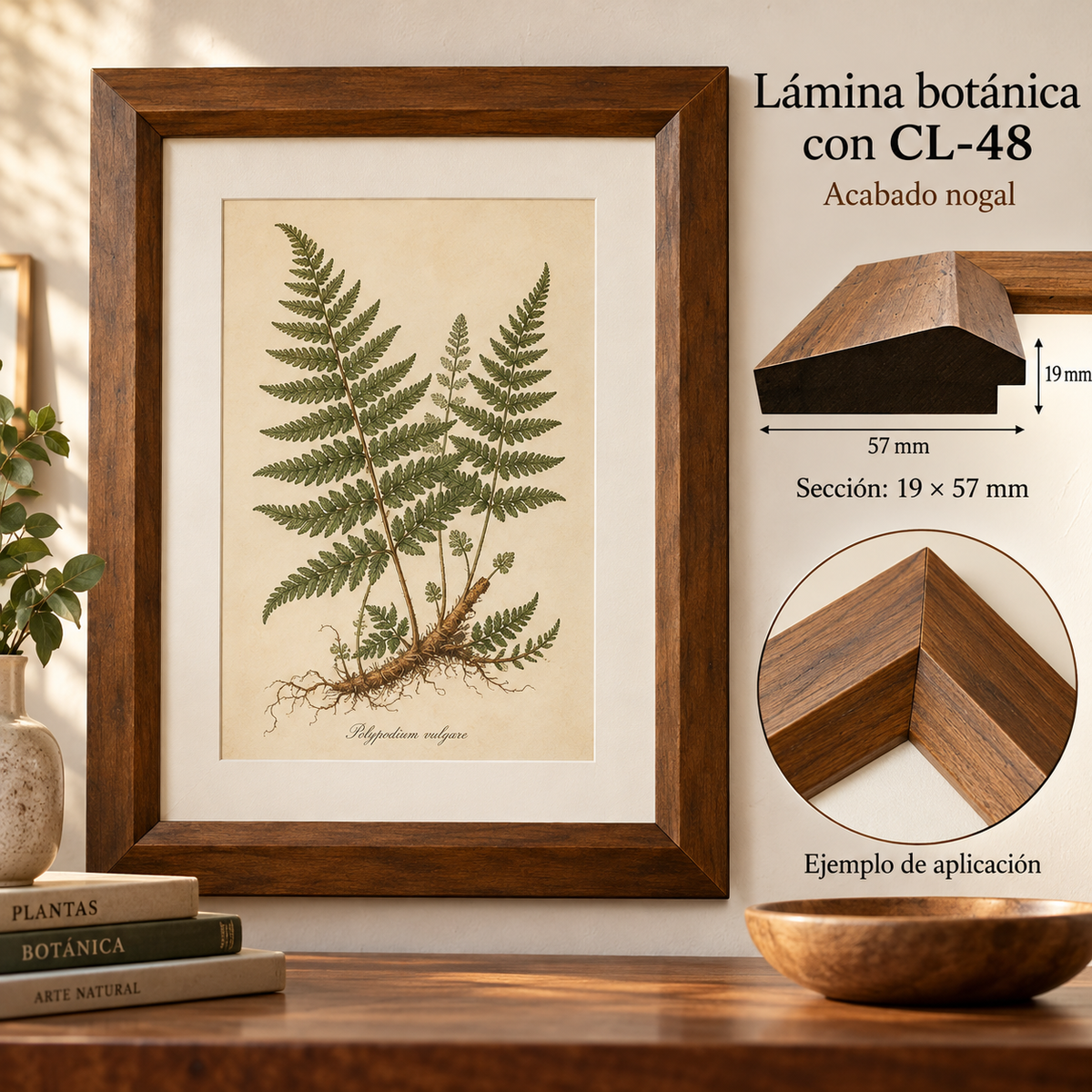 Moldura de madera lisa para marco CL48 – Kit de 4 piezas