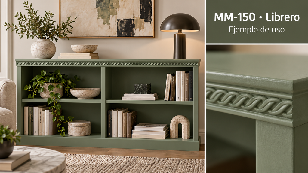 Moldura de madera grabada para mueble MM-150 – Kit de 4 piezas