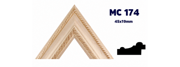 Moldura de madera grabada para marco MC174 – Kit de 4 piezas