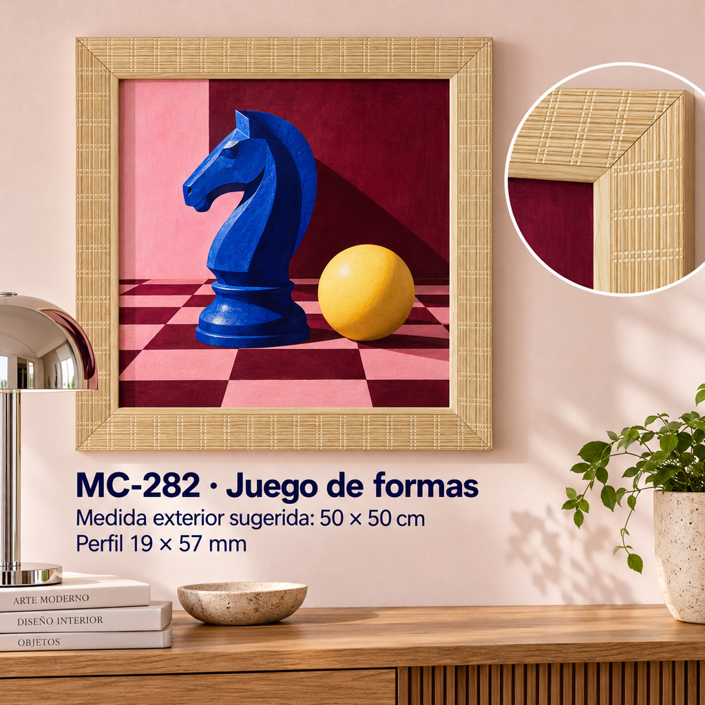 Moldura de madera grabada para marco MC282 – Kit de 4 piezas