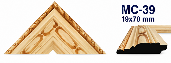 Moldura de madera grabada para marco MC39 – Kit de 4 piezas