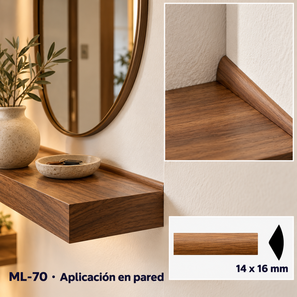 Kit de 4 Piezas moldura lisa modelo ML-70 TIPO CUARTO BOCEL